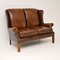 Vintage Georgian Style Leather Wingback Sofa 1