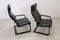 Black Leather Lounge Chairs, 1970s, Set of 2 12