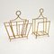 Vintage Brass Magazine Paper Racks, Set of 2 6