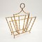 Vintage Brass Magazine Paper Racks, Set of 2 3