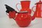 Orange and Black Enamelled Metal Jug & Teapot Set, 1950s, Set of 4 11