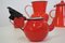 Orange and Black Enamelled Metal Jug & Teapot Set, 1950s, Set of 4, Image 11
