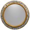 Vintage Campanule Blu Mirror in Porcelain & Wood Frame with Floral Decoration by Giulio Tucci 1