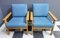 Blue Fabric Armchairs, 1960s, Set of 2 4