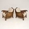 Antique Swedish Satin Birch Bergere Armchairs, Set of 2 2