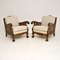 Antique Swedish Satin Birch Bergere Armchairs, Set of 2 1