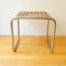 Bauhaus Style Tubular Steel Stool with Wooden Slats, Image 1