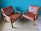 Danish Oak Armchairs with Fawn Leather Cushions, 1960s, Set of 2, Image 7