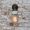 Vintage Frosted Glass & Brass Sconce with Cast Iron Arm 7