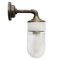 Vintage Frosted Glass & Brass Sconce with Cast Iron Arm 3