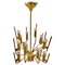 Brass Chandelier attributed to Oscar Torlasco, Italy, 1950s 7