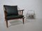 Fauteuil en Teck & Cuir, 1960s, Set de 2 3