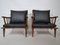 Fauteuil en Teck & Cuir, 1960s, Set de 2 16