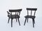 French Black Solid Larch Armchairs by Jean Royère, 1950s, Set of 4 3