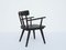 French Black Solid Larch Armchairs by Jean Royère, 1950s, Set of 4, Image 6