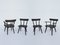 French Black Solid Larch Armchairs by Jean Royère, 1950s, Set of 4 2