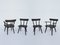 French Black Solid Larch Armchairs by Jean Royère, 1950s, Set of 4, Image 2