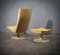 Mid-Century Yellow Velvet Armchair & Ottoman Set, 1970s, Image 5