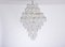 Large Vintage Italian Chandelier with White Murano Glass Discs 2