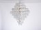 Large Vintage Italian Chandelier with White Murano Glass Discs 1