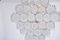 Großer italienischer Vintage Kronleuchter mit weißen Murano Glasscheiben 3