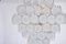 Large Vintage Italian Chandelier with White Murano Glass Discs 3