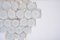 Großer italienischer Vintage Kronleuchter mit weißen Murano Glasscheiben 5