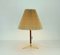 Brass & Teak Table Lamp with Pleated Textile Shade by J. T. Kalmar for Kalmar, 1950s 5