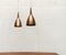 Mid-Century Teak & Copper Pendant Lamps, Set of 2 7