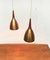 Mid-Century Teak & Copper Pendant Lamps, Set of 2, Image 9