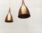 Mid-Century Teak & Copper Pendant Lamps, Set of 2 16