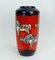 Mid-Century Red & Blue Ceramic Fat Lava 517-50 Floor Vase with Bull Design from Scheurich 1