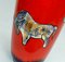 Mid-Century Red & Blue Ceramic Fat Lava 517-50 Floor Vase with Bull Design from Scheurich, Image 6