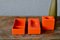 Pezzi in ceramica arancione di Pierre Cardin per Franco Pozzi, Italia, set di 3, Immagine 4