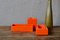 Pezzi in ceramica arancione di Pierre Cardin per Franco Pozzi, Italia, set di 3, Immagine 2