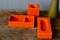 Piezas de cerámica italianas en naranja de Pierre Cardin para Franco Pozzi. Juego de 3, Imagen 1