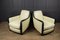Art Deco Leather Armchairs, Set of 2 6
