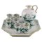 Meissen Indian Green Sake / Schnapps Set on Tray in Hand-Painted Porcelain, Set of 8 1