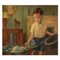 Dulcie Lambrick, England, Oil on Board, Interior With a Boy 1