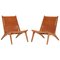 Model 204 Hunting Chairs by Uno & Östen Kristiansson for Luxus, Sweden, Set of 2 1