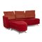 2500 Red Three-Seater Fabric Sofa and Ottoman by Rolf Benz, Set of 2 1