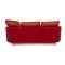 2500 Red Three-Seater Fabric Sofa and Ottoman by Rolf Benz, Set of 2 12