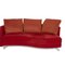 2500 Red Three-Seater Fabric Sofa and Ottoman by Rolf Benz, Set of 2 10