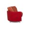 2500 Red Three-Seater Fabric Sofa and Ottoman by Rolf Benz, Set of 2 11
