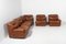 Vintage Brown Leather Modular Seats from Walter Knoll Collection, Set of 5 4