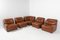 Vintage Brown Leather Modular Seats from Walter Knoll Collection, Set of 5 2