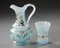 Blue Opaline Ewer and Cup, 19th Century, Set of 2 2