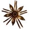 Sunburst Flower Flush Mount Light / Wall Light in Gilt Iron, France, 1970s, Image 1