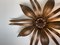 Sunburst Flower Flush Mount Light / Wall Light in Gilt Iron, France, 1970s 4