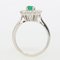 French Emerald Diamonds 18 Karat White Gold Daisy Ring, 1960s 11